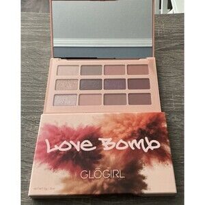 GloGirl Love Bomb Eyeshadow Palette 12 Shades Shimmer Pink Purple Vegan NIB
